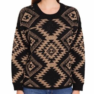 Vintage Black & Gold Geometric Sweater Small New